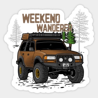 Toyota Land Cruiser Weekend Wanderer - Brown Toyota Land Cruiser for Outdoor Enthusiasts Sticker